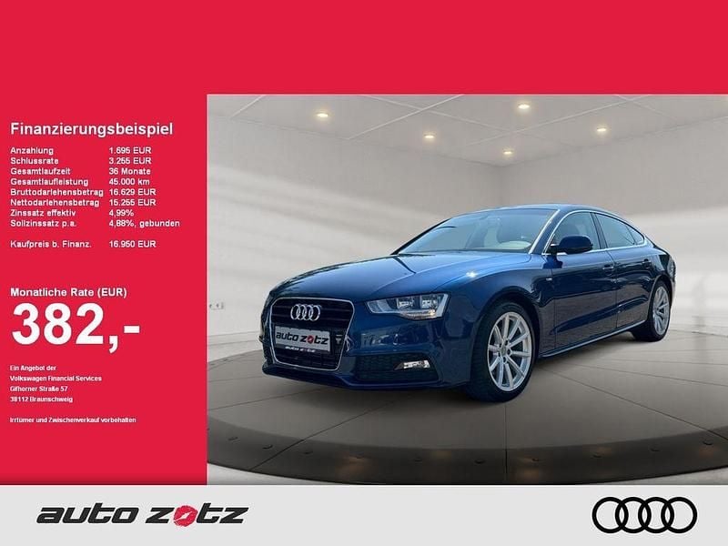 Scubablau metallic Gebraucht 2016 Audi A5 Sportback Design Kleinwagen | 16.950 € (Guter Preis) - Bild 1/4