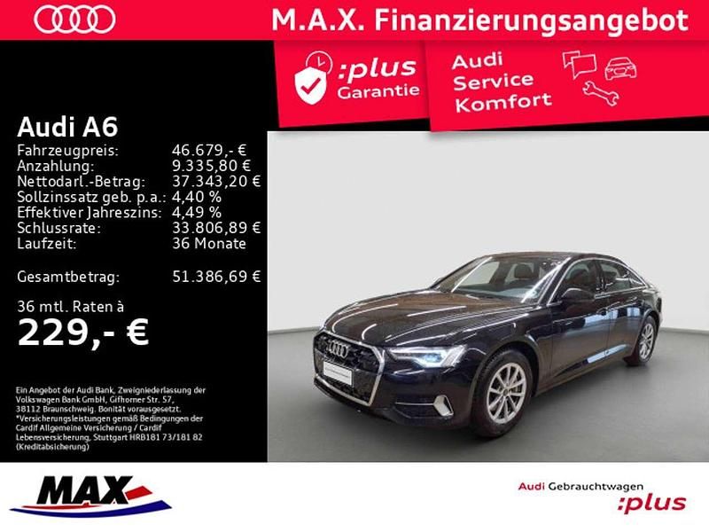 Mythosschwarz metallic Gebraucht 2025 Audi A6 Advanced Plus Limousine | 46.679 € (Fairer Preis) - Bild 1/3