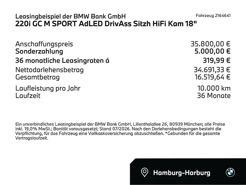 Gebraucht BMW 220 Gran Coupé Comfort Edition 178 PS (130 kW) 2024 Alpinweiss (weiß) Coupé