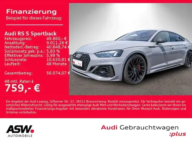 Gebraucht Audi RS5 Sportback Basis 450 PS (330 kW) 2020 Nardograu Limousine