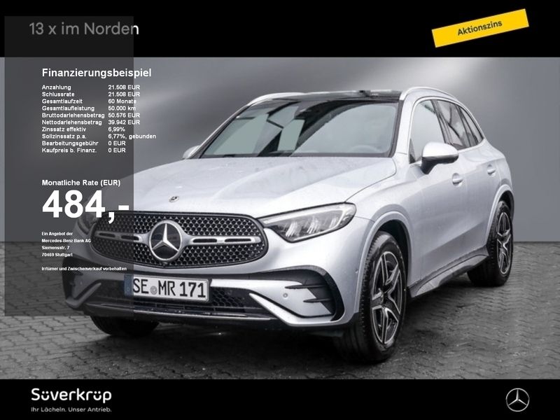 Metalliclack hightechsilber Gebraucht 2024 Mercedes GLC220 AMG SUV | 59.950 € (Superpreis) - Bild 1/4