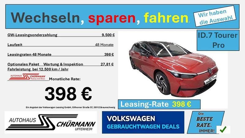 Gebraucht VW ID.7 Pro 210 kW (286 PS) 2024 Rot Kombi