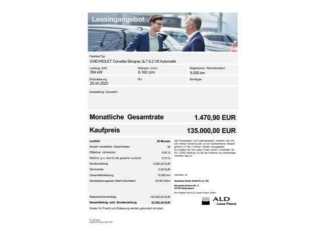 Gebraucht Corvette Stingray 481 PS (353 kW) 2025 Schwarz Coupé