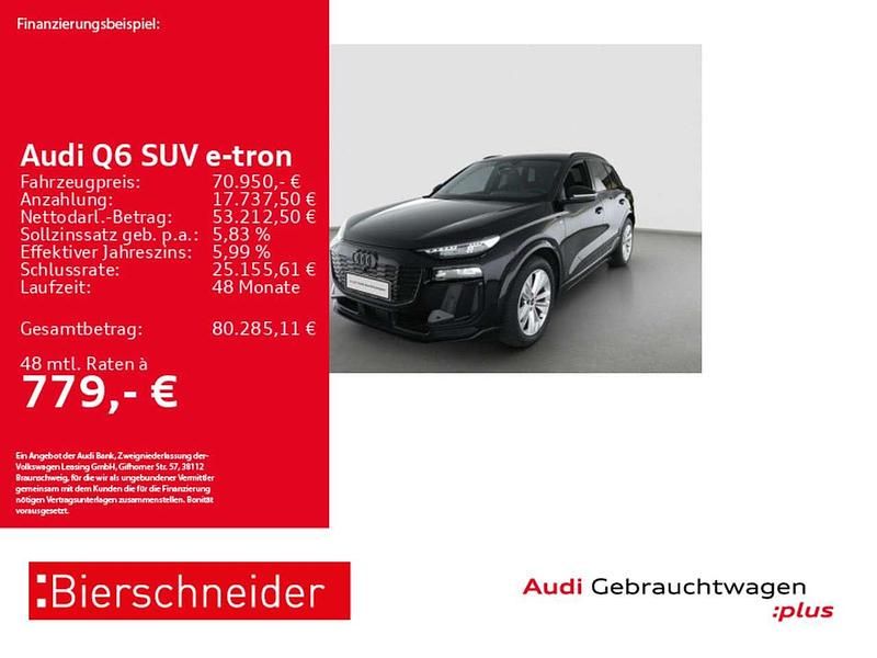 Schwarz Gebraucht 2025 Audi Q6 e-tron S-Line SUV | 70.950 € (Superpreis) - Bild 1/3