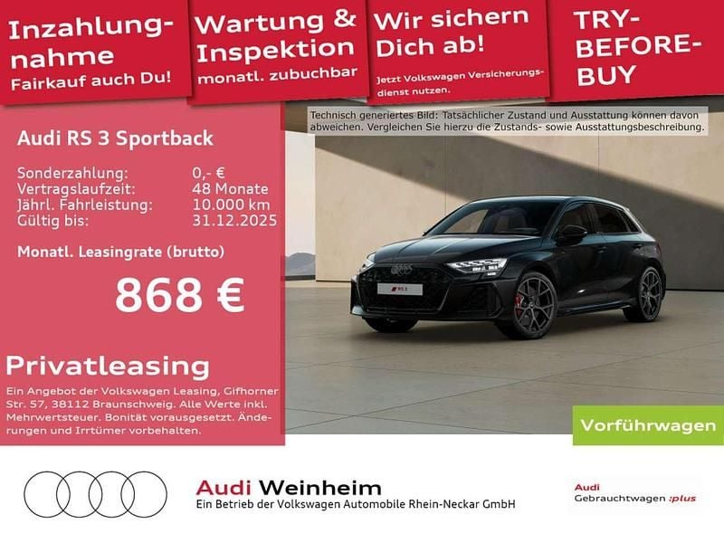 Mythosschwarz metallic Gebraucht 2025 Audi RS3 Kleinwagen | 67.900 € (Fairer Preis) - Bild 1/3