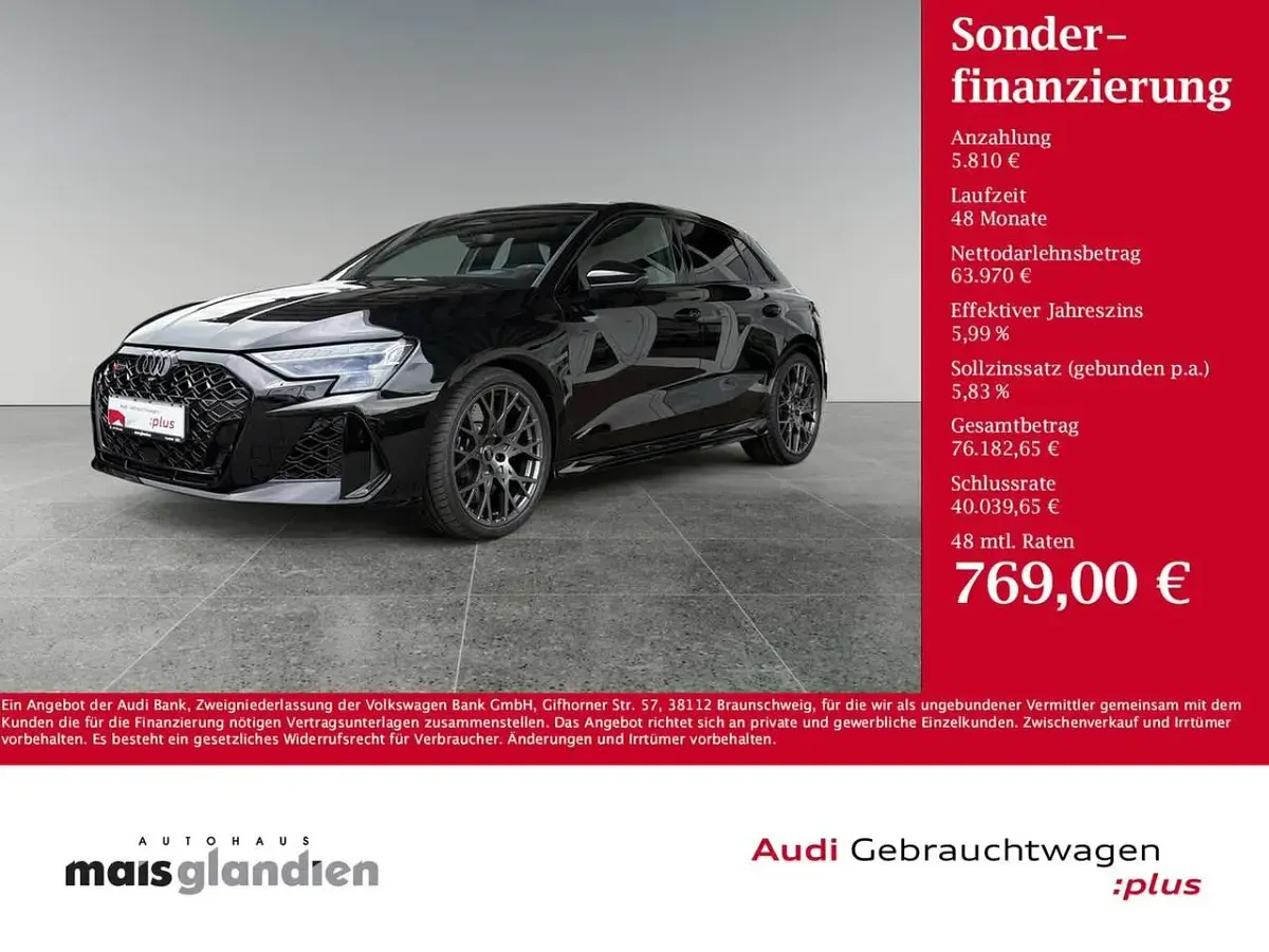 Gebraucht Audi RS3 Sport 400 PS (294 kW) 2026 Mythosschwarz metallic Limousine