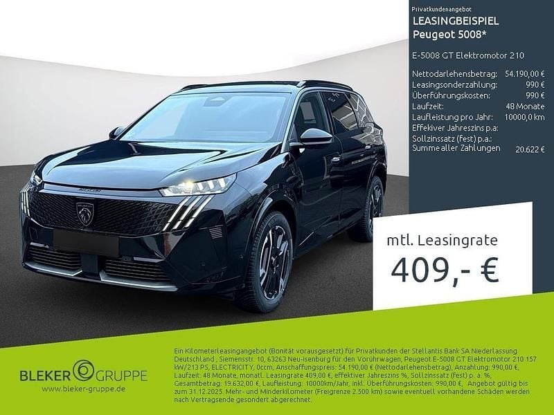 Gebraucht Peugeot e-5008 GT 156 kW (213 PS) 2025 Lackierung schwarz perla nera/typ aussenverkleidung metalliclackierung SUV