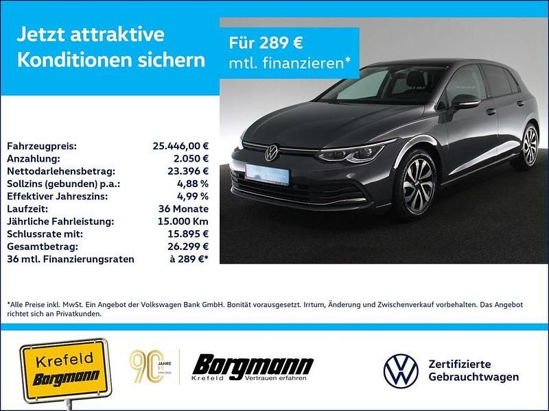 Gebraucht VW Golf VIII Active 150 PS (110 kW) 2022 Grau / delfingrau Limousine