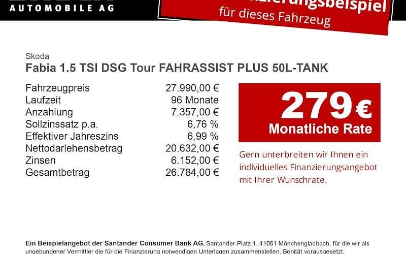 Neu Skoda Fabia Tour 150 PS (110 kW) 2025 Schwarz Limousine