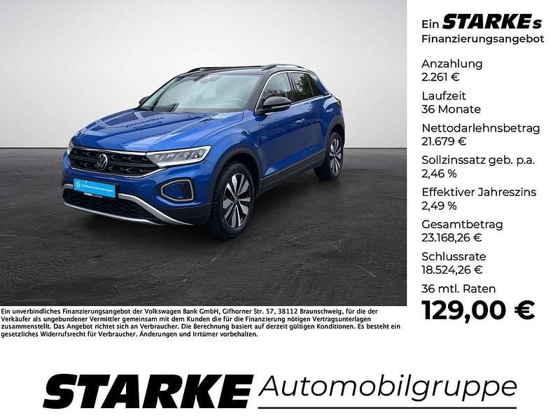 Blau (ravennablau metallic) Gebraucht 2025 VW T-Roc Goal SUV | 23.940 € (Superpreis) - Bild 1/4