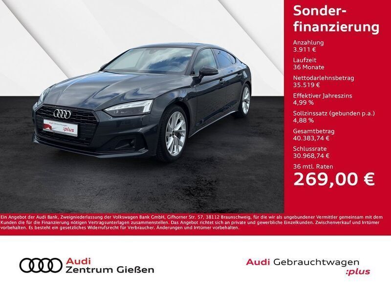 Grau Gebraucht 2024 Audi A5 Sportback Advanced Limousine | 39.430 € (Guter Preis) - Bild 1/4