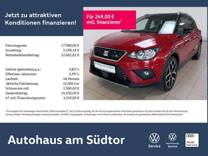 Gebraucht Seat Arona FR 110 PS (80 kW) 2021 Desire rot metallic/midnight schwarz met (metallic) SUV