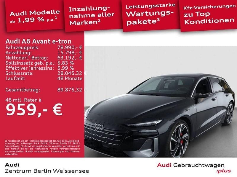 Mythosschwarz metallic Gebraucht 2025 Audi A6 e-tron S-Line Kombi | 78.990 € (Fairer Preis) - Bild 1/4