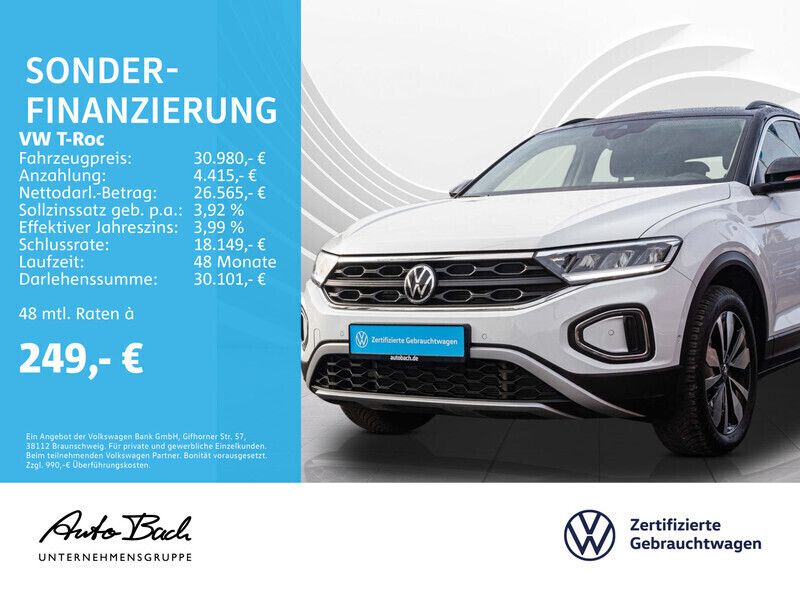 Weiß (pure white schwarz) Gebraucht 2024 VW T-Roc Move SUV | 30.980 € (Fairer Preis) - Bild 1/4