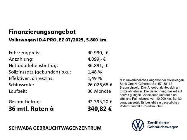 Gebraucht VW ID.4 Pro 210 kW (286 PS) 2025 Blue dusk metallic SUV