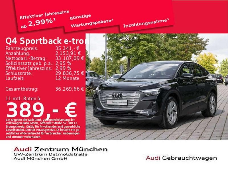 Mythosschwarz metallic Gebraucht 2023 Audi Q4 e-tron SUV | 35.341 € (Fairer Preis) - Bild 1/2