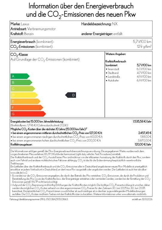 Weiß Neu 2026 Lexus NX350h Executive Line SUV | 59.825 € (Teuer) - Bild 1/2