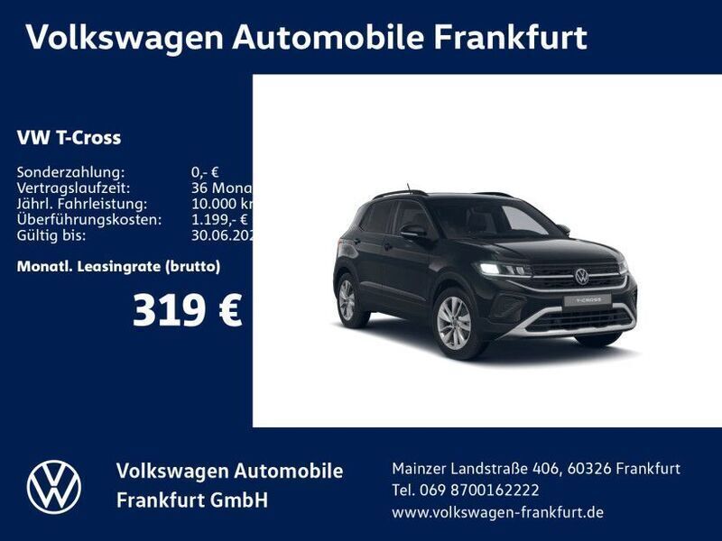 Schwarz Neu 2025 VW T-Cross Life SUV | 27.490 € (Fairer Preis) - Bild 1/4