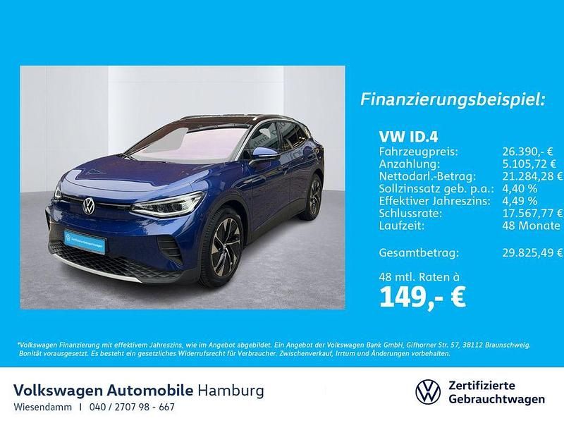 Blue dusk metallic schwarz (metallic) Gebraucht 2022 VW ID.4 Pure SUV | 26.390 € (Etwas zu teuer) - Bild 1/4