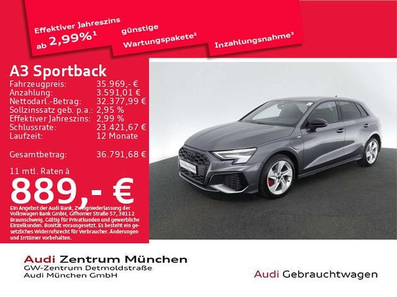 Daytonagrau perleffekt Gebraucht 2023 Audi A3 e-tron S-Line Kleinwagen | 35.969 € - Bild 1/2