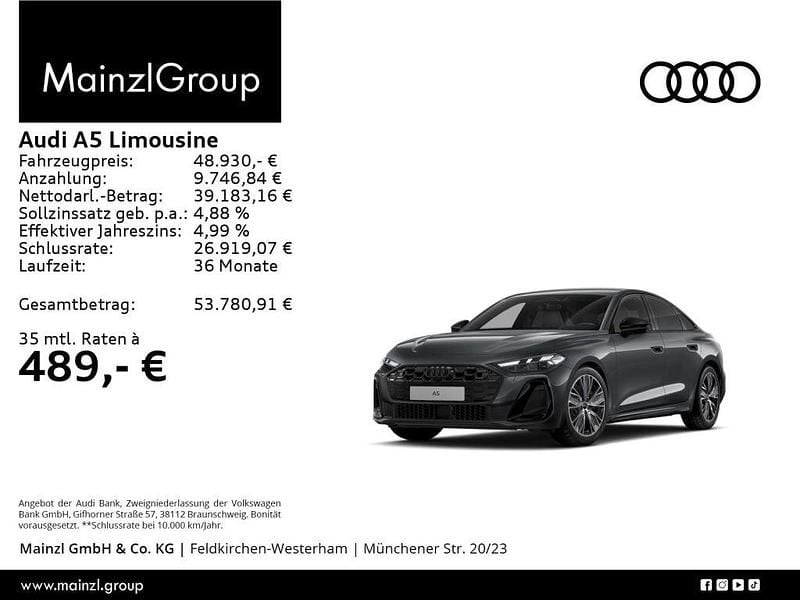 Daytonagrau perleffekt (metallic) Gebraucht 2025 Audi A5 Limousine | 48.930 € (Guter Preis) - Bild 1/2