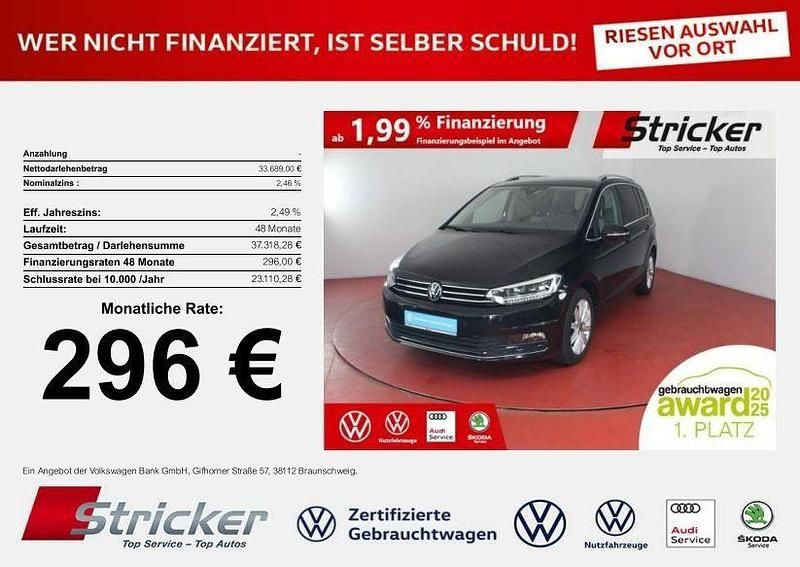 Schwarz (deep black perleffekt) Gebraucht 2024 VW Touran Highline Van / Kleinbus | 33.689 € (Fairer Preis) - Bild 1/4