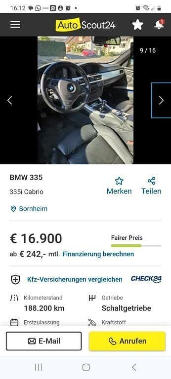 Gebraucht BMW 335 Cabriolet Performance 306 PS (225 kW) 2008 Blau Cabrio