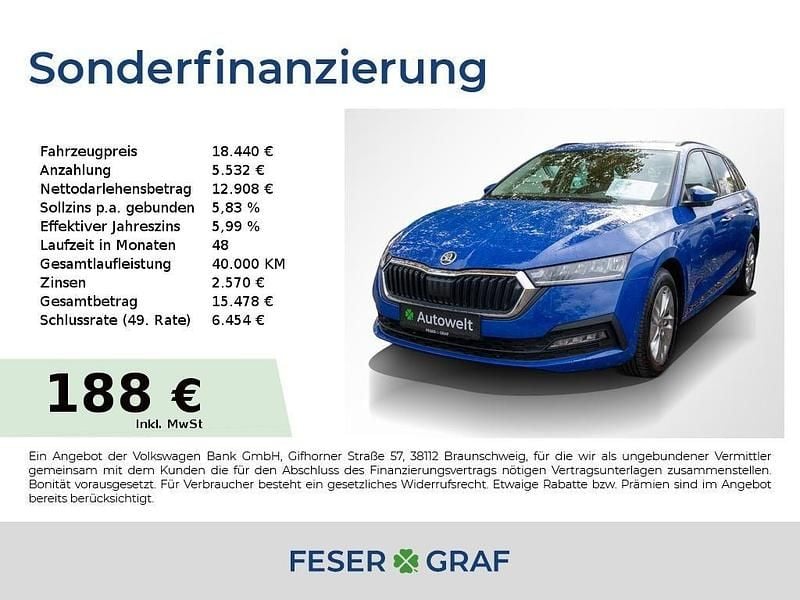 Gebraucht Skoda Octavia Ambition 110 PS (80 kW) 2022 Energyblau Kombi
