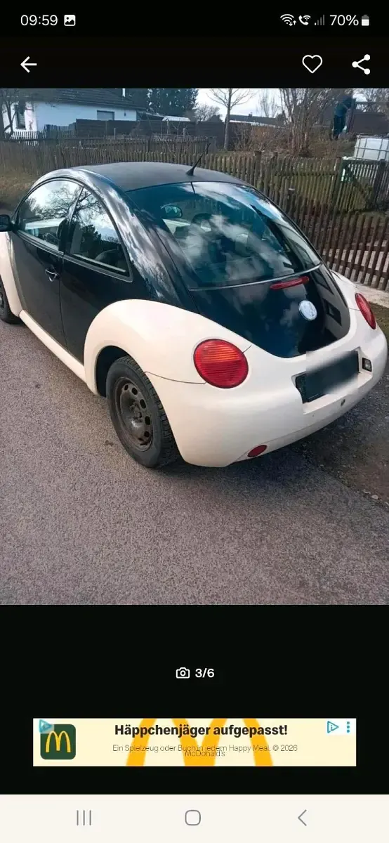 Gebraucht VW New Beetle 102 PS (75 kW) 2000 Schwarz Kleinwagen