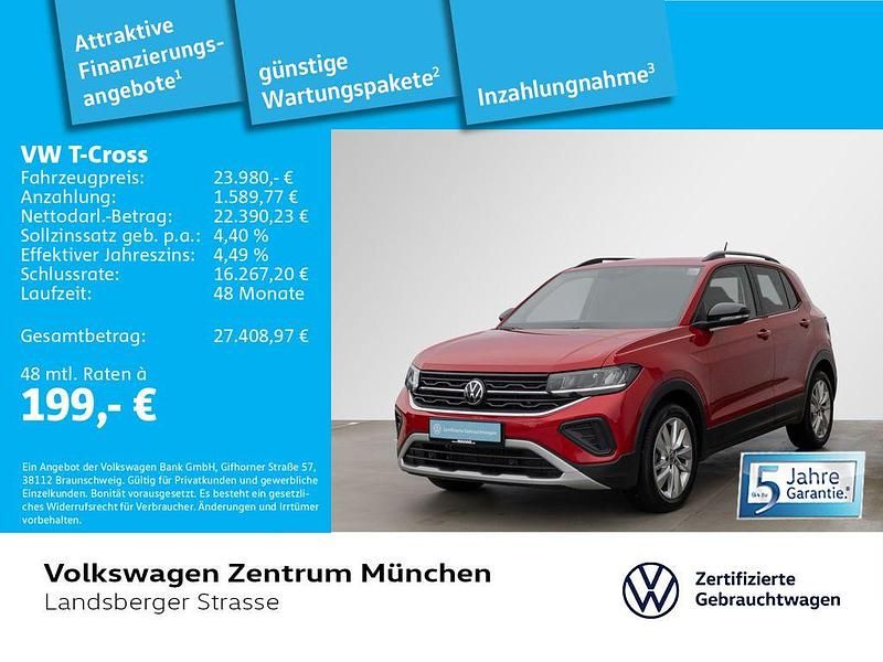 Rot Gebraucht 2024 VW T-Cross Goal SUV | 23.980 € (Fairer Preis) - Bild 1/2