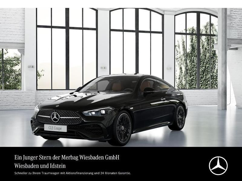Obsidianschwarz Gebraucht 2024 Mercedes CLE220 AMG line Coupé | 55.890 € - Bild 1/4