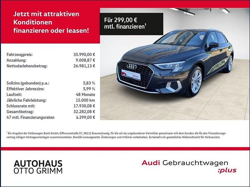Manhattangrau metallic Gebraucht 2024 Audi A3 Sportback e-tron Advanced Plus Kleinwagen | 35.989 € - Bild 1/4