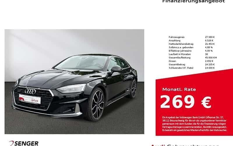 Mythosschwarz metallic Gebraucht 2020 Audi A5 Advanced Plus Coupé | 27.980 € (Superpreis) - Bild 1/4