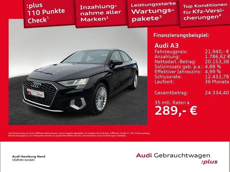 Gebraucht Audi A3 110 PS (80 kW) 2022 0e mythosschwarz metallic Limousine