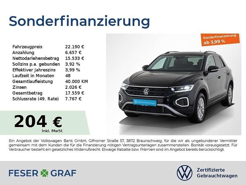 Schwarz Gebraucht 2025 VW T-Roc Life SUV | 22.190 € (Fairer Preis) - Bild 1/2
