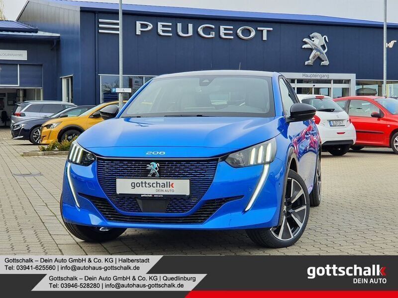 Blau Gebraucht 2021 Peugeot e-208 GT Kleinwagen | 18.750 € (Fairer Preis) - Bild 1/4