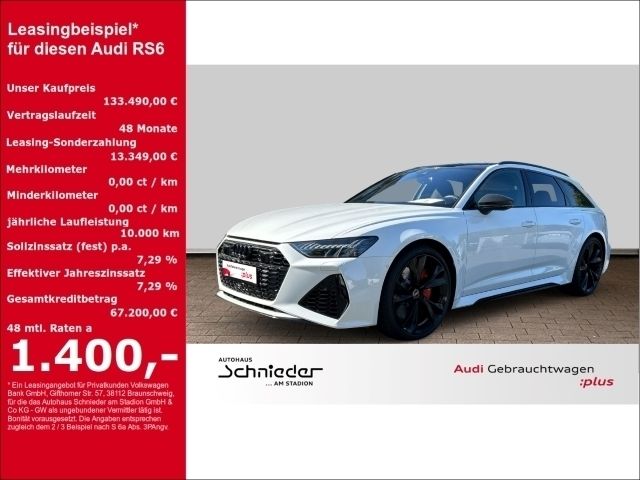 Weiß Gebraucht 2022 Audi RS6 Performance Kombi | 133.490 € - Bild 1/4