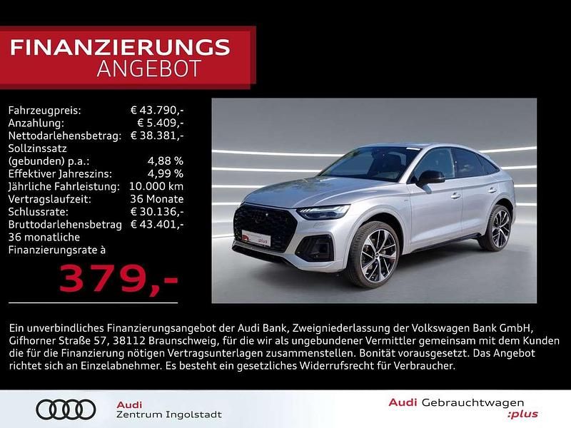 Florettsilber metallic Gebraucht 2022 Audi Q5 Sportback S-Line SUV | 43.790 € (Superpreis) - Bild 1/3