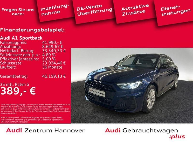 Navarrablau metallic Gebraucht 2025 Audi A1 Sportback S-Line Kleinwagen | 41.990 € - Bild 1/4