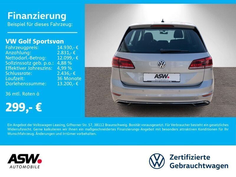 Silber Gebraucht 2018 VW Golf Sportsvan Comfortline Van / Kleinbus | 14.930 € (Fairer Preis) - Bild 1/4