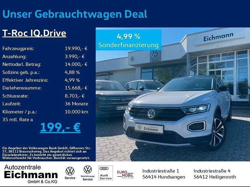 Weiß Gebraucht 2019 VW T-Roc IQ Drive SUV | 17.990 € (Fairer Preis) - Bild 1/4