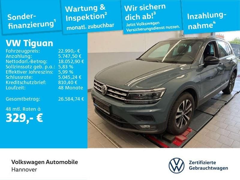 Blau Gebraucht 2020 VW Tiguan IQ Drive SUV | 22.990 € (Fairer Preis) - Bild 1/3