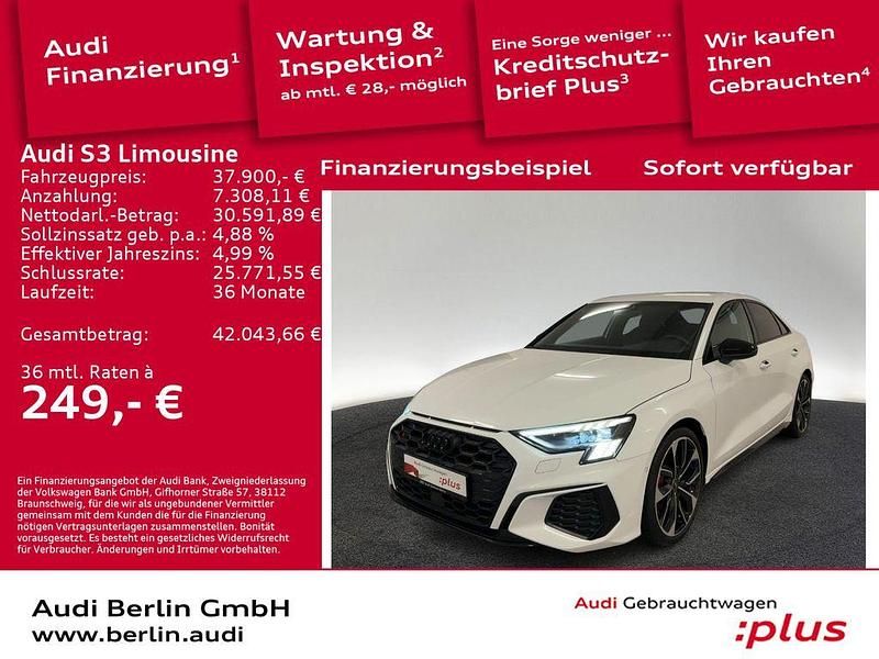 Ibisweiß Gebraucht 2022 Audi S3 Ambiente Limousine | 37.900 € (Fairer Preis) - Bild 1/3