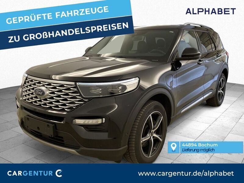 Obsidian schwarz Gebraucht 2021 Ford Explorer Hybrid Platinum SUV | 29.997 € - Bild 1/2