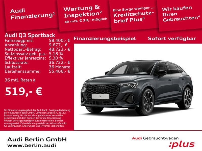 Daytonagrau perleffekt Gebraucht 2024 Audi Q3 Sportback S-Line SUV | 58.400 € (Fairer Preis) - Bild 1/3
