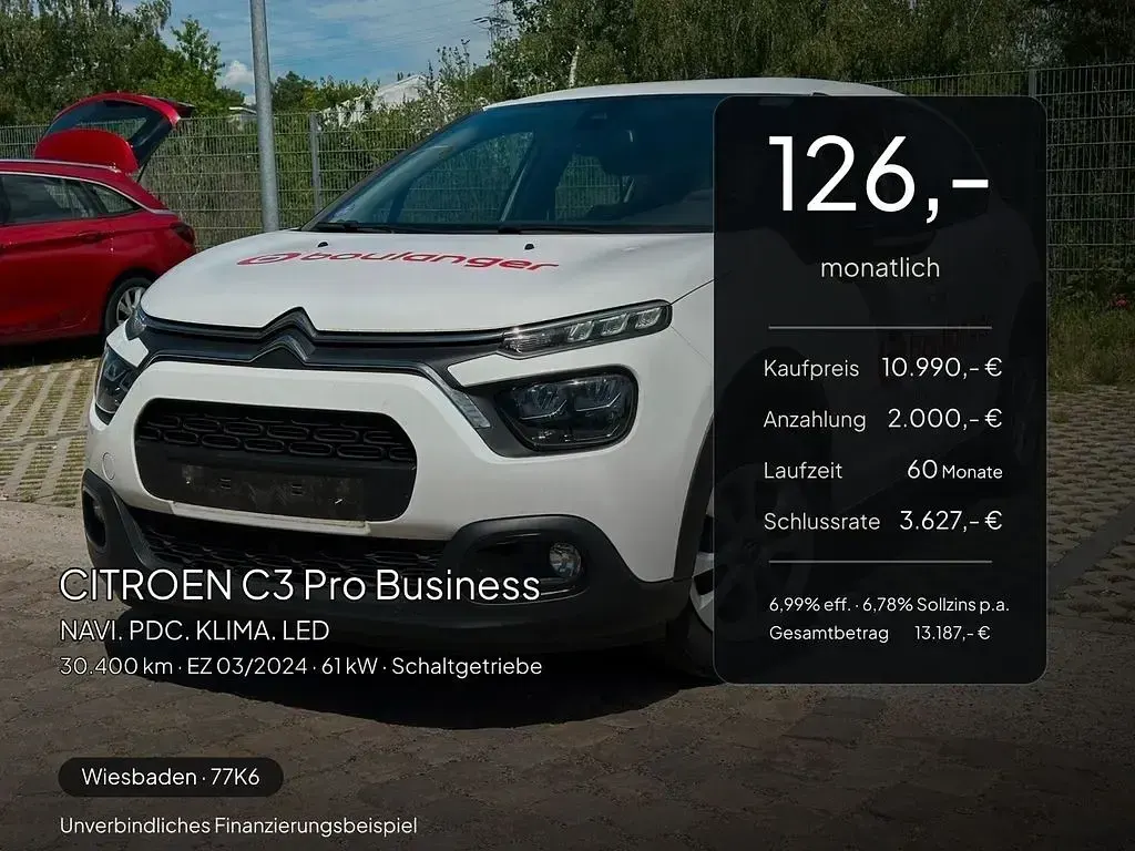 Gebraucht Citroën C3 Business Class 83 PS (61 kW) 2024 Weiß Limousine