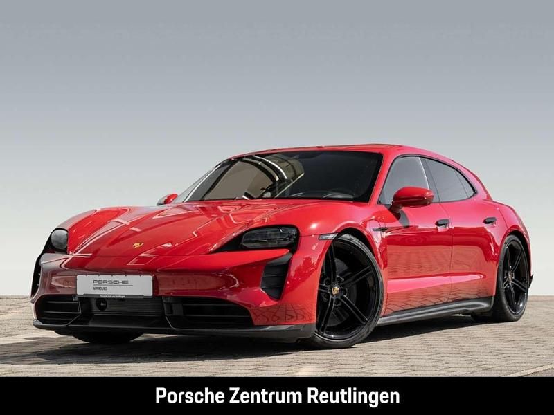 Rot Gebraucht 2022 Porsche Taycan Turbo S Sport Turismo Limousine | 114.950 € - Bild 1/4