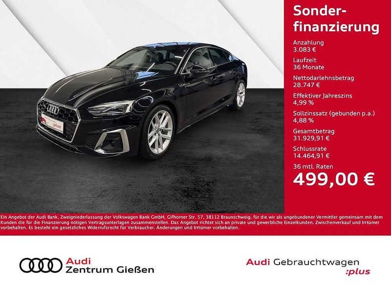 Schwarz Gebraucht 2021 Audi A5 Sportback S-Line Kleinwagen | 31.830 € (Fairer Preis) - Bild 1/4