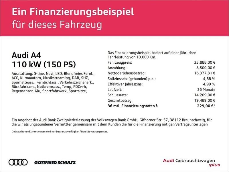 Gebraucht Audi A4 S-Line 150 PS (110 kW) 2022 Grau Limousine