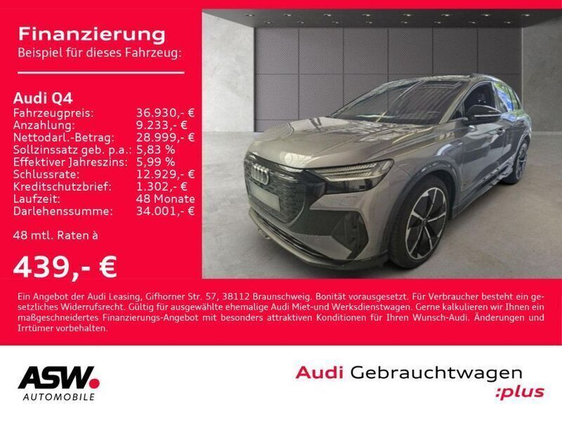 Taifungrau metallic Gebraucht 2022 Audi Q4 e-tron S-Line SUV | 36.930 € (Fairer Preis) - Bild 1/4